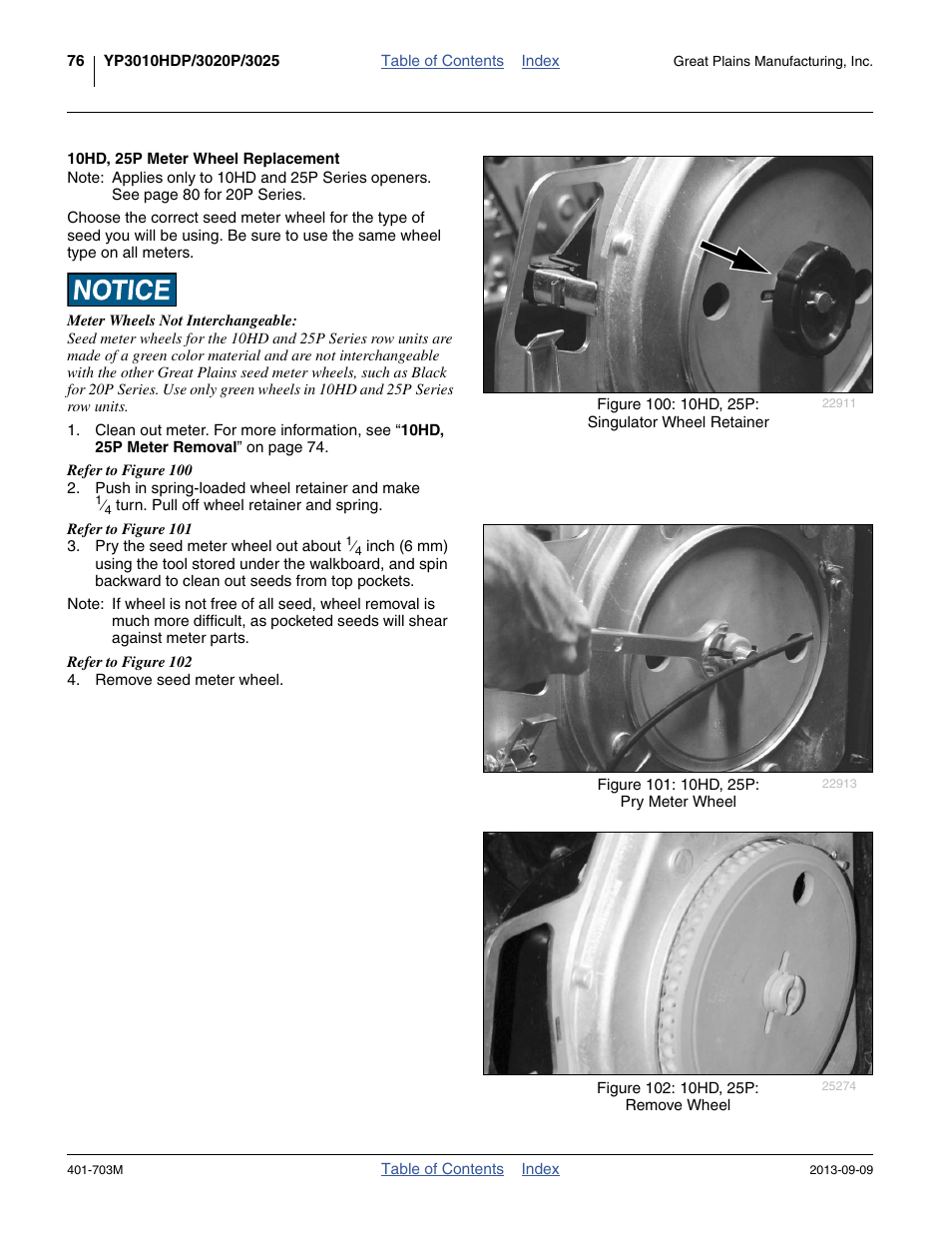 10hd, 25p meter wheel replacement | Great Plains YP3025 Operator Manual User Manual | Page 80 / 192