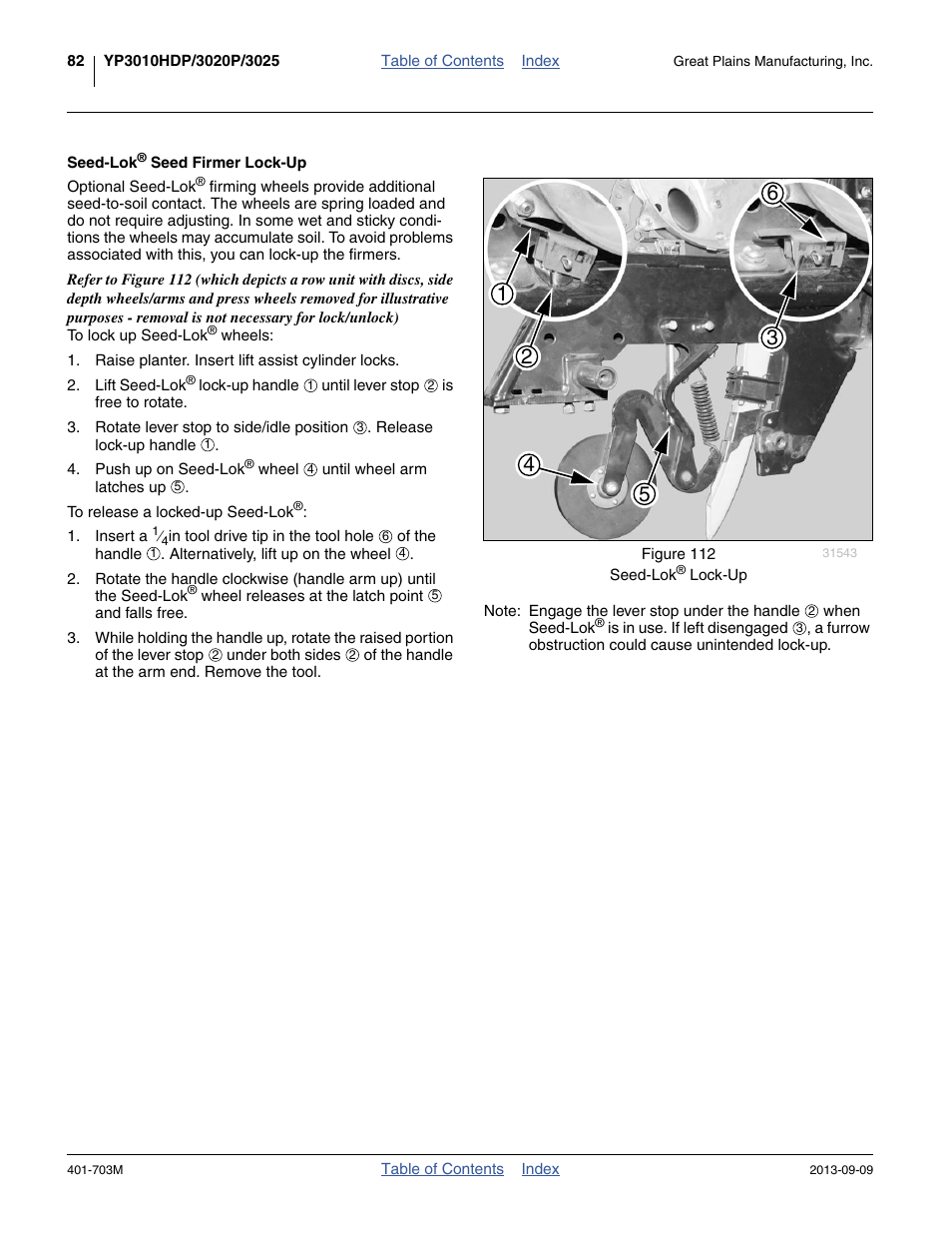 Seed-lok® seed firmer lock-up, Seed-lok | Great Plains YP3025 Operator Manual User Manual | Page 86 / 192