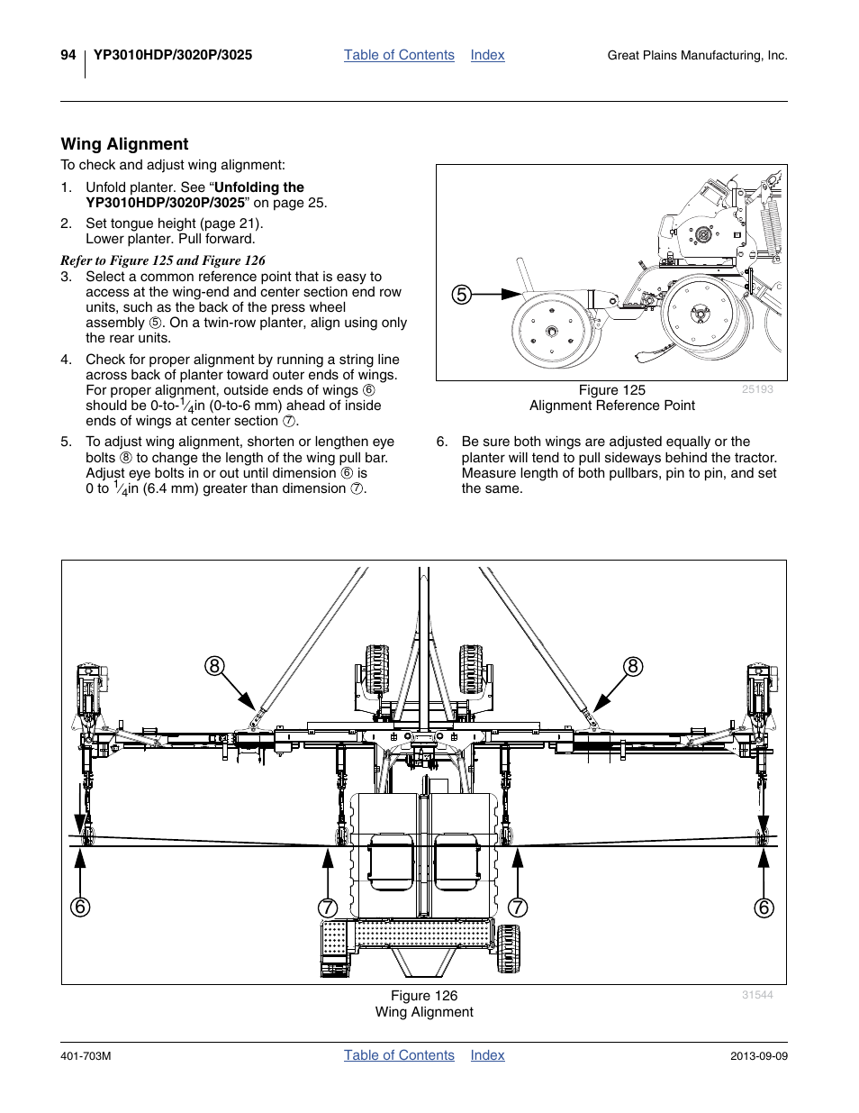 Wing alignment | Great Plains YP3025 Operator Manual User Manual | Page 98 / 192