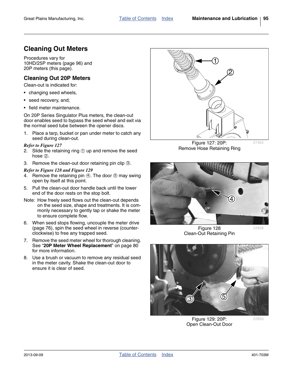 Cleaning out meters, Cleaning out 20p meters | Great Plains YP3025 Operator Manual User Manual | Page 99 / 192