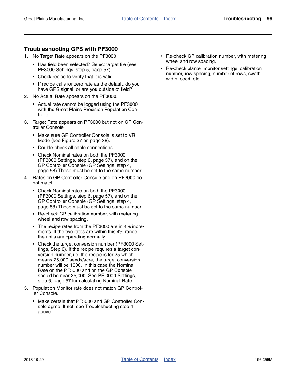 Troubleshooting gps with pf3000 | Great Plains 3N-4020 Operator Manual User Manual | Page 103 / 142