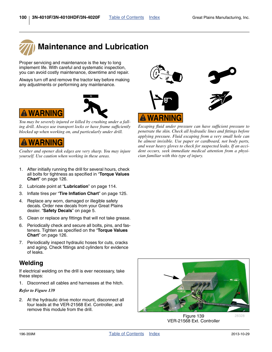 Maintenance and lubrication, Welding, Maintenance and lubrication welding | Great Plains 3N-4020 Operator Manual User Manual | Page 104 / 142