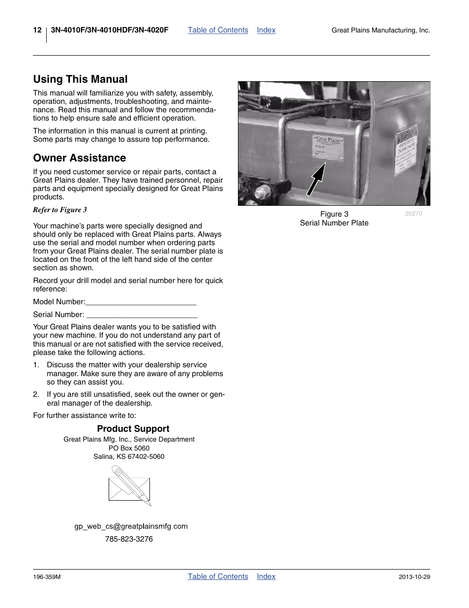Using this manual, Owner assistance, Using this manual owner assistance | Great Plains 3N-4020 Operator Manual User Manual | Page 16 / 142