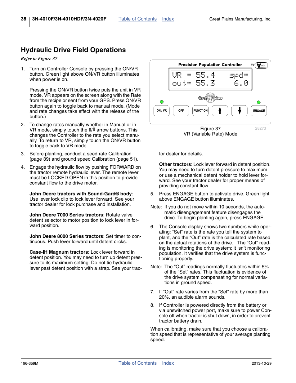 Hydraulic drive field operations | Great Plains 3N-4020 Operator Manual User Manual | Page 42 / 142
