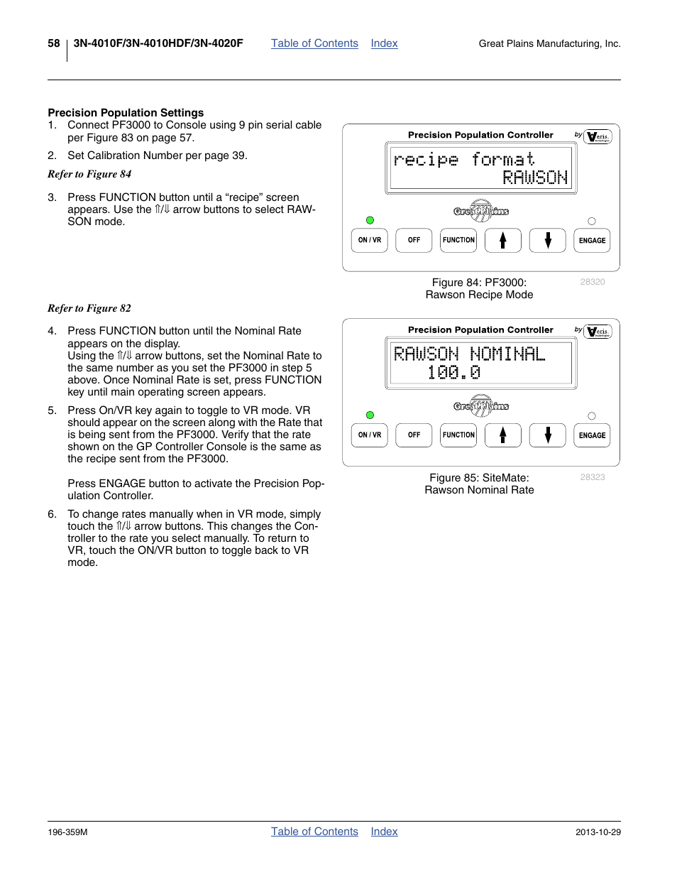 Precision population settings | Great Plains 3N-4020 Operator Manual User Manual | Page 62 / 142