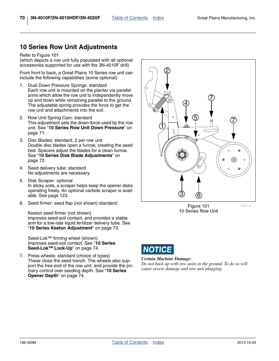 10 series row unit adjustments | Great Plains 3N-4020 Operator Manual User Manual | Page 74 / 142