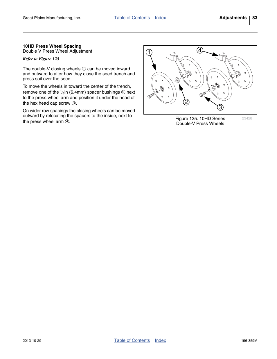 10hd press wheel spacing | Great Plains 3N-4020 Operator Manual User Manual | Page 87 / 142