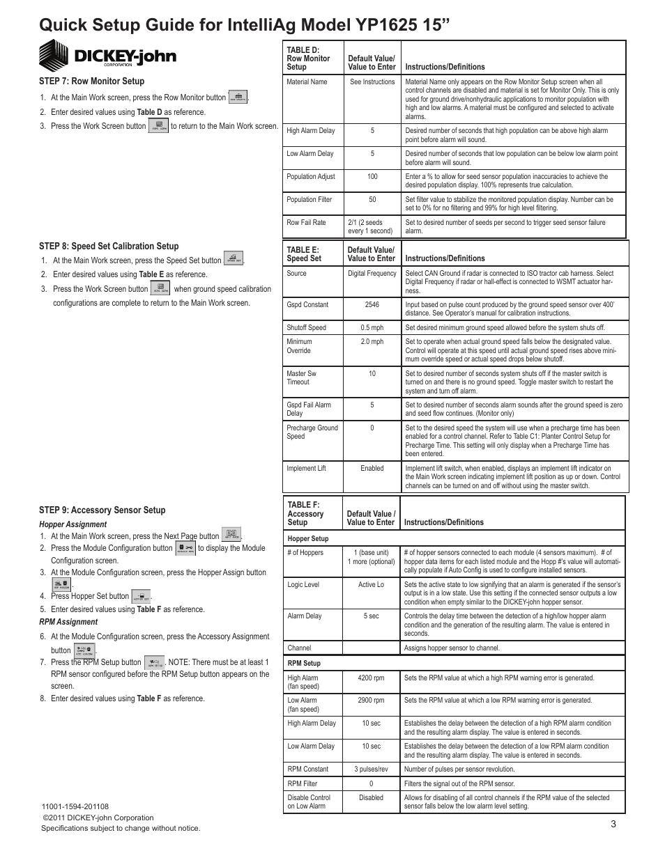 Great Plains YP1625-3115 31 Row 15 Inch Quick Start User Manual | Page 3 / 5