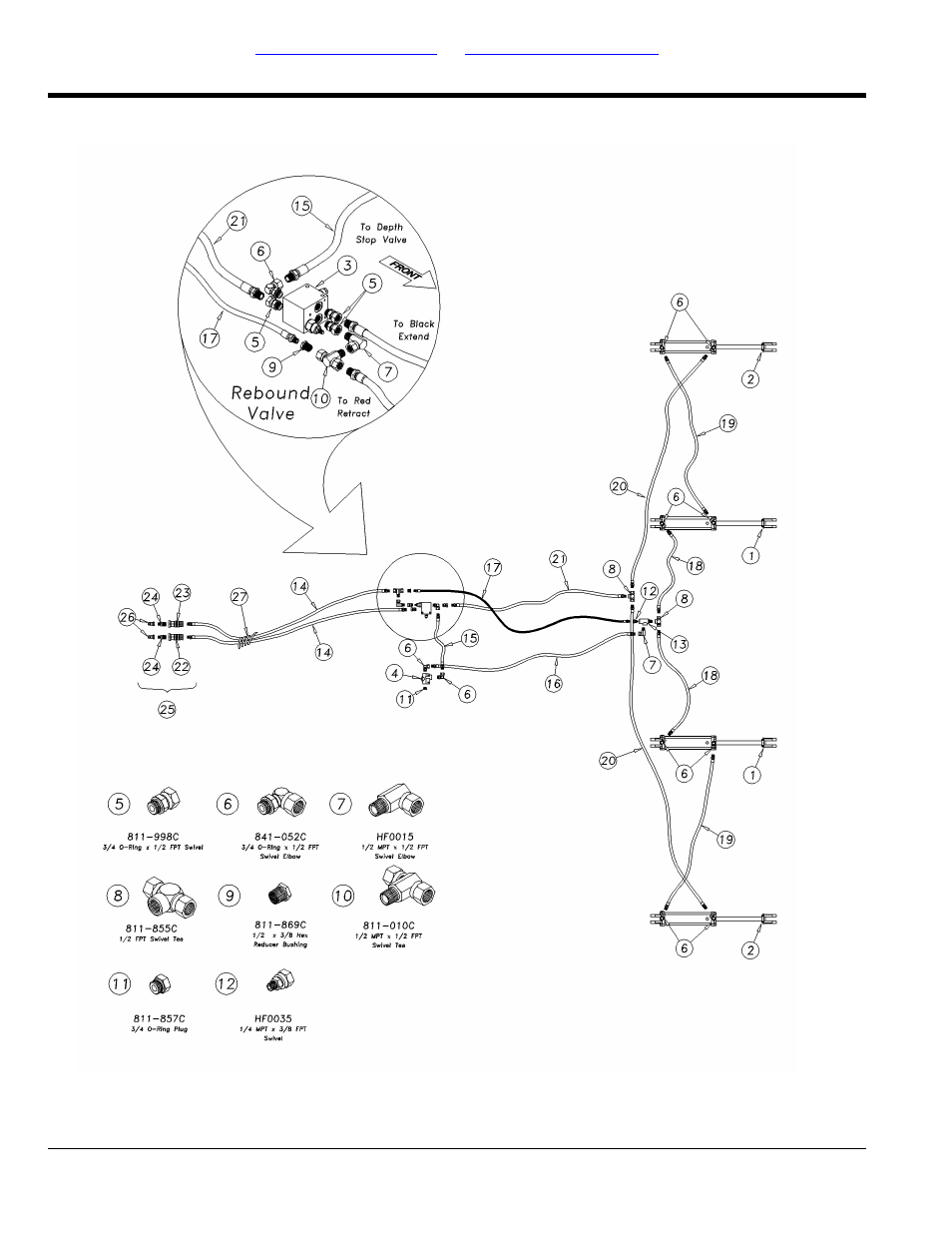 Hydraulic lift system 9322 & 9326 (s/n 1021ee-) | Great Plains 9756PP Parts Manual User Manual | Page 38 / 102