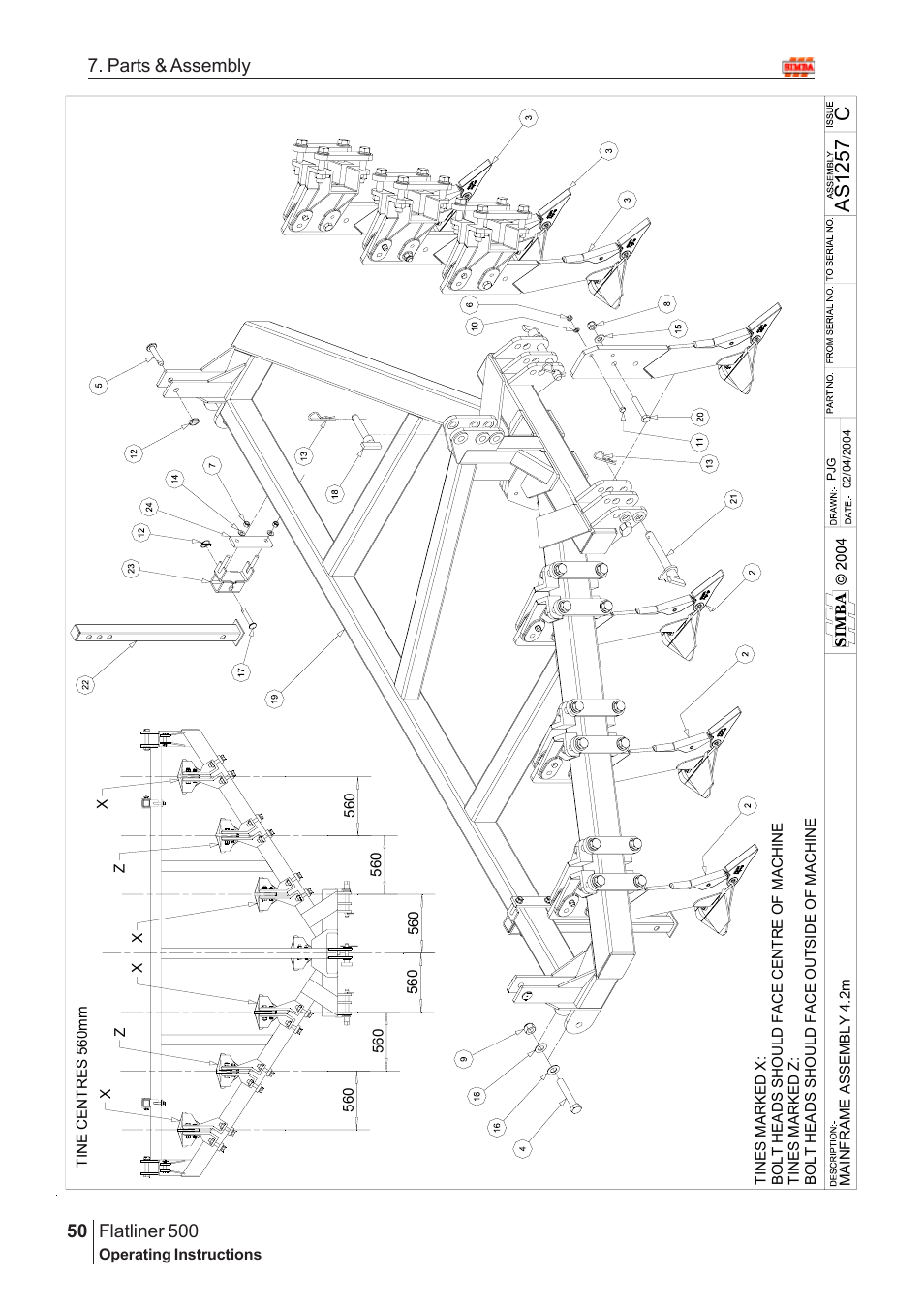 Cas 125 7, Flatliner 500, 50 7. parts & assembly | Great Plains Flatliner 500 2009 Assembly Instructions User Manual | Page 18 / 70