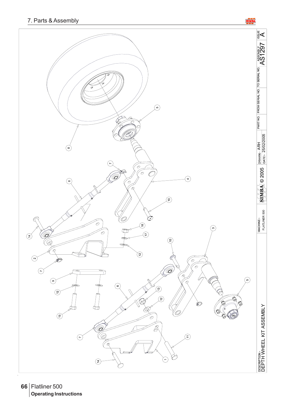 Aas 12 97, Flatliner 500, 66 7. parts & assembly | Great Plains Flatliner 500 2009 Assembly Instructions User Manual | Page 34 / 70