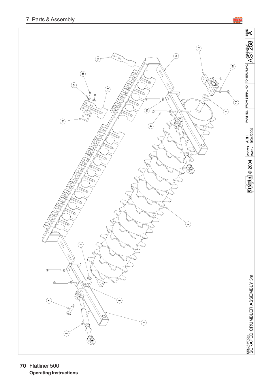 Aas 1258, Flatliner 500, 70 7. parts & assembly | Great Plains Flatliner 500 2009 Assembly Instructions User Manual | Page 38 / 70