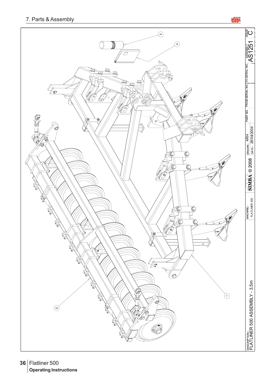 Cas12 51, Flatliner 500, 36 7. parts & assembly | Great Plains Flatliner 500 2009 Assembly Instructions User Manual | Page 4 / 70