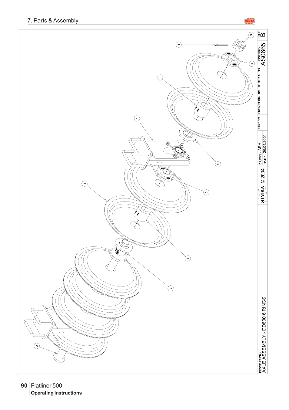 Bas 0665, Flatliner 500, 90 7. parts & assembly | Great Plains Flatliner 500 2009 Assembly Instructions User Manual | Page 58 / 70
