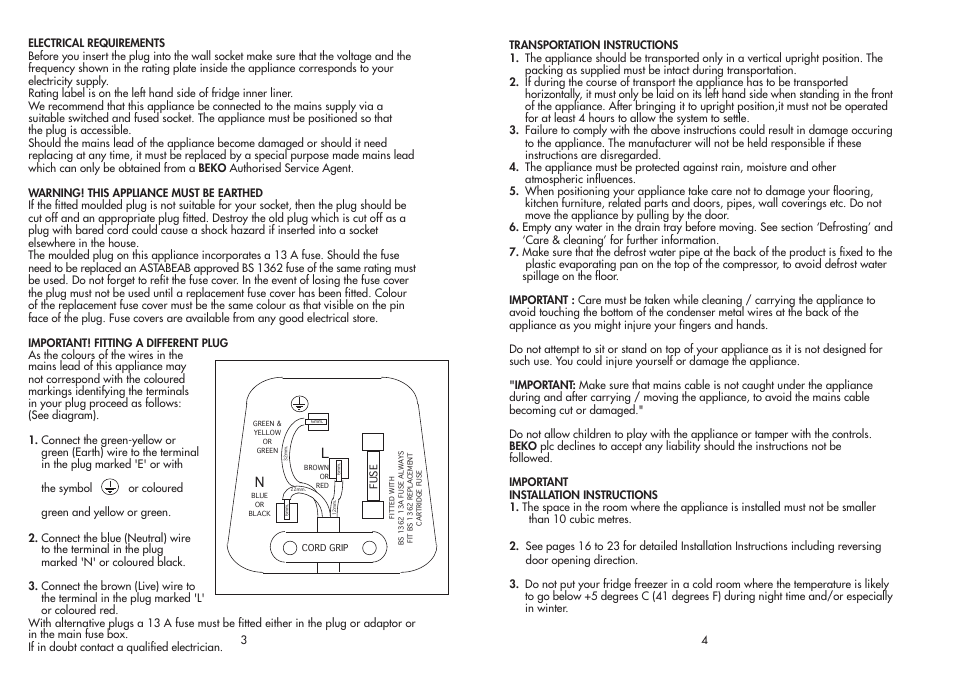 Beko BC50F User Manual | Page 3 / 13