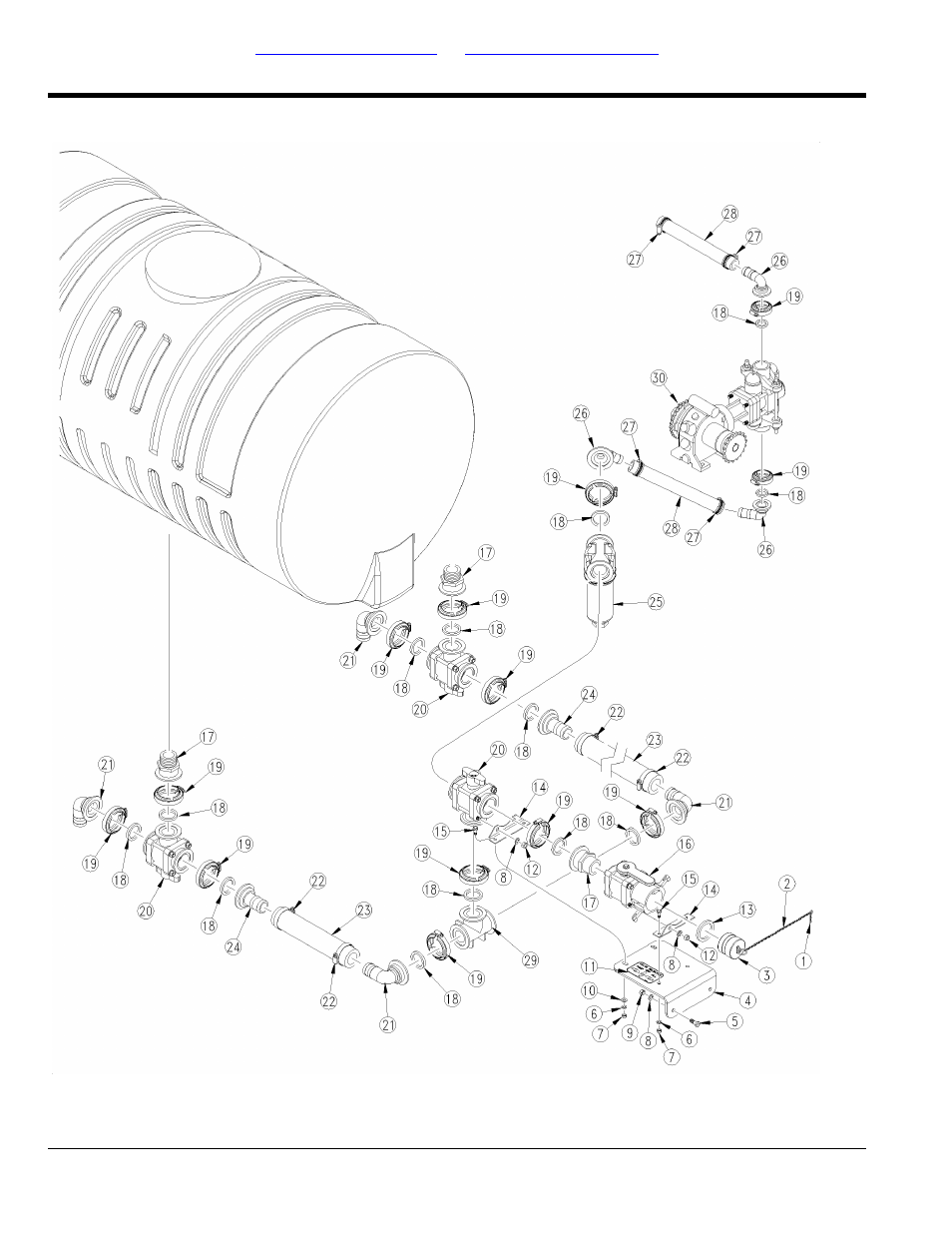 Liquid fertilizer, Liquid fertilizer plumbing 8 row | Great Plains YP825AR Parts Manual User Manual | Page 122 / 178