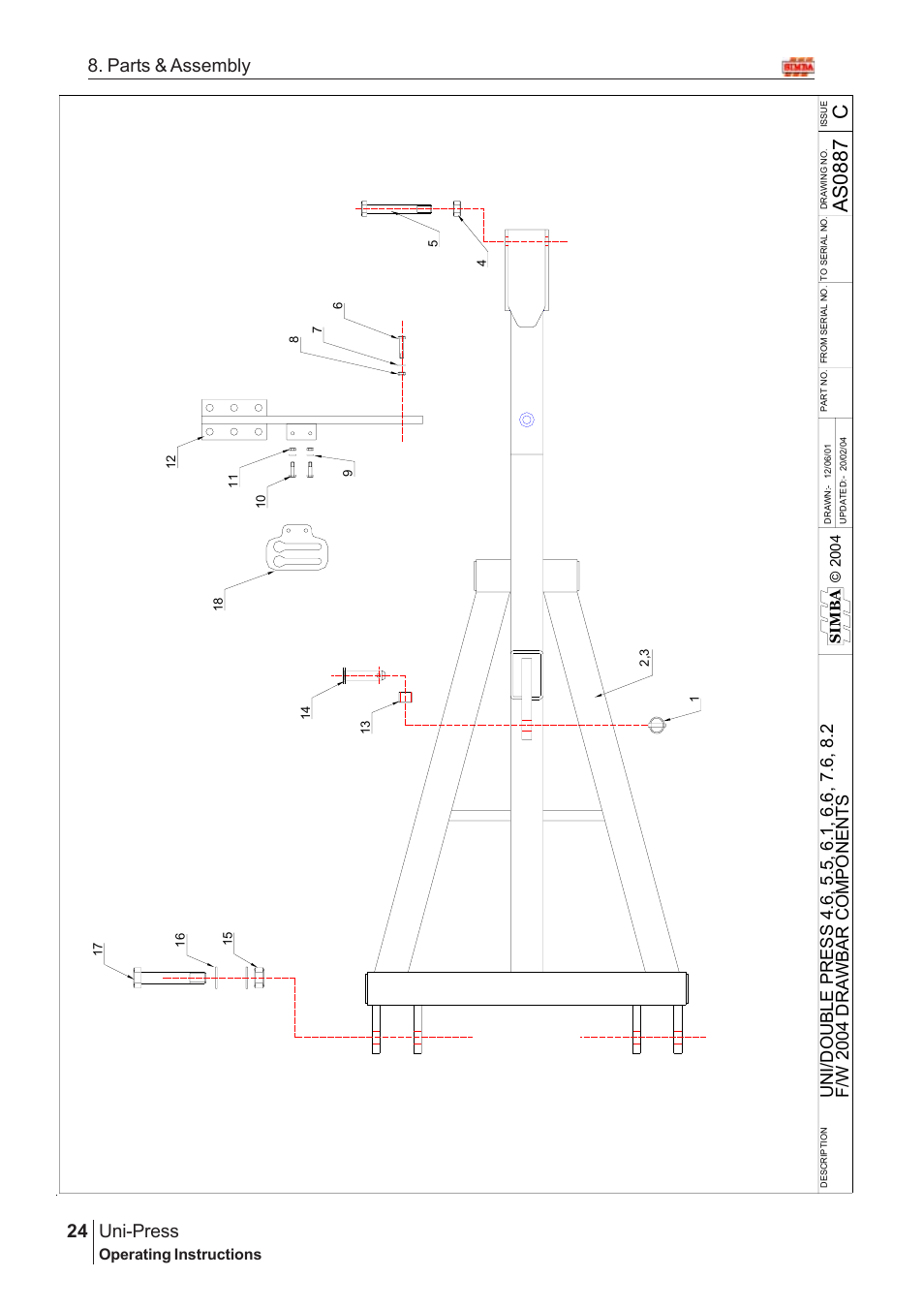 As 0 887 c, Uni-press, 24 8. parts & assembly | Great Plains Uni-Press Assembly Instructions User Manual | Page 4 / 46