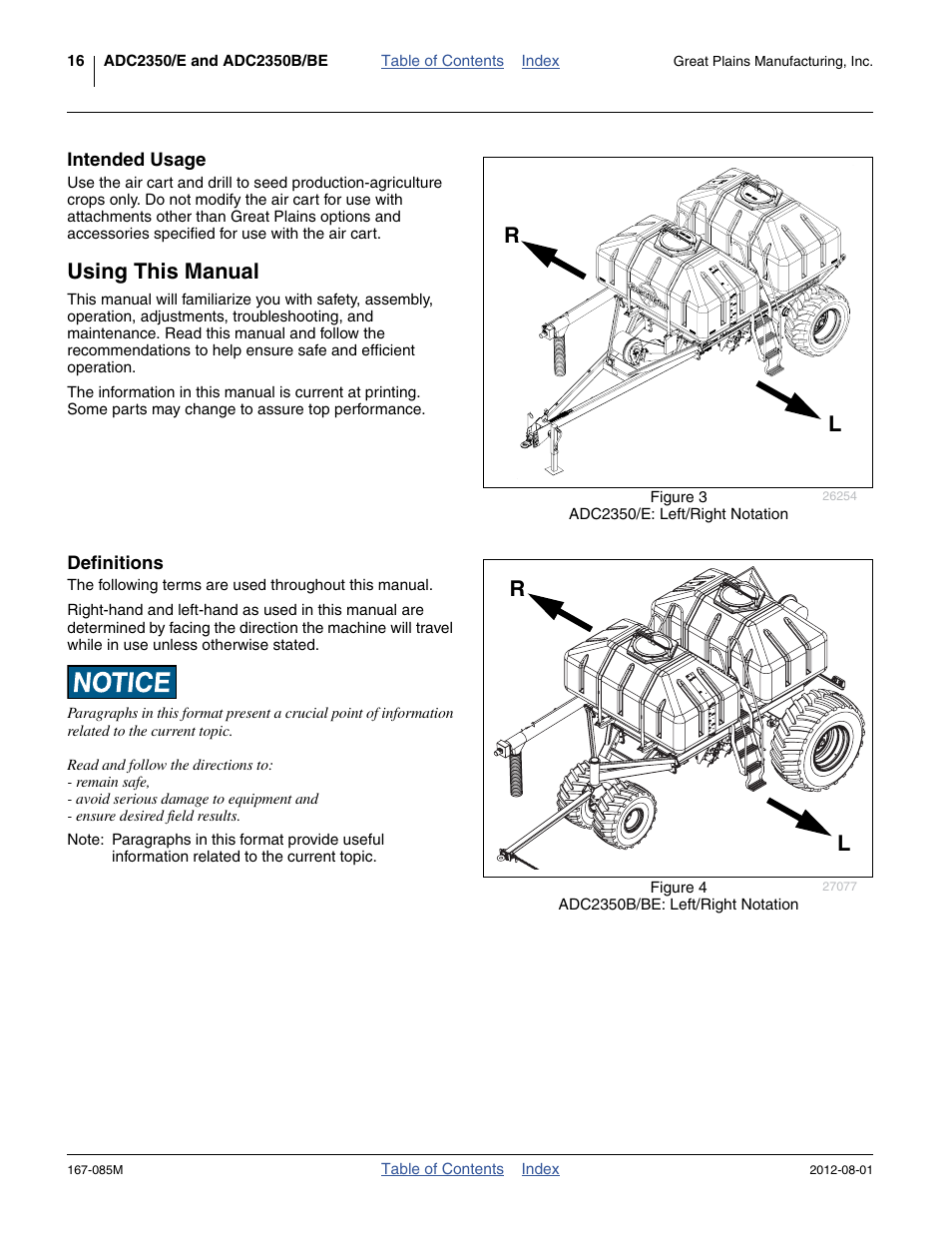 Intended usage, Using this manual, Definitions | Lr l r | Great Plains ADC2350BE Operator Manual User Manual | Page 20 / 108