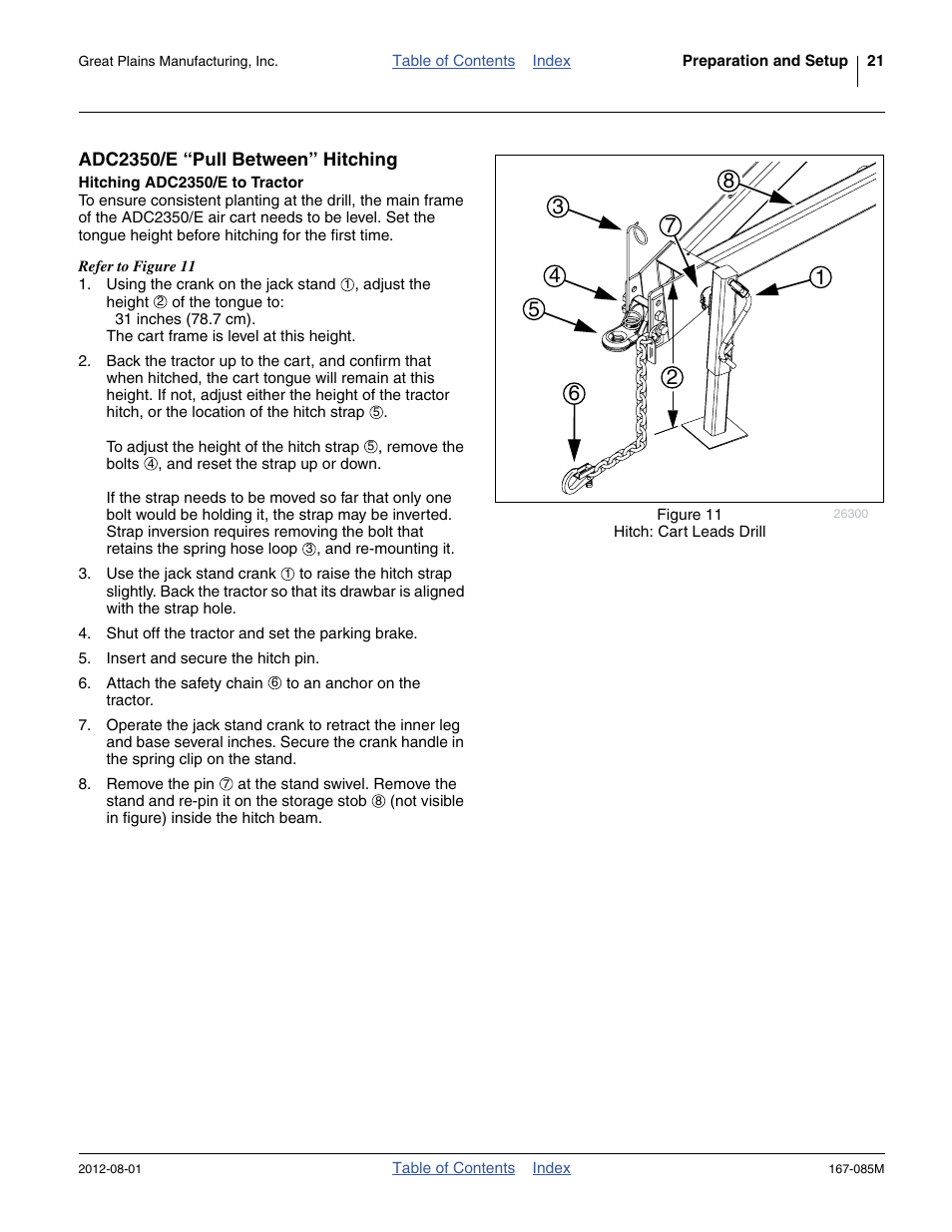 Adc2350/e “pull between” hitching, Hitching adc2350/e to tractor | Great Plains ADC2350BE Operator Manual User Manual | Page 25 / 108