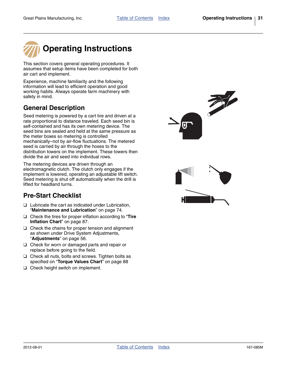 Operating instructions, General description, Pre-start checklist | Great Plains ADC2350BE Operator Manual User Manual | Page 35 / 108