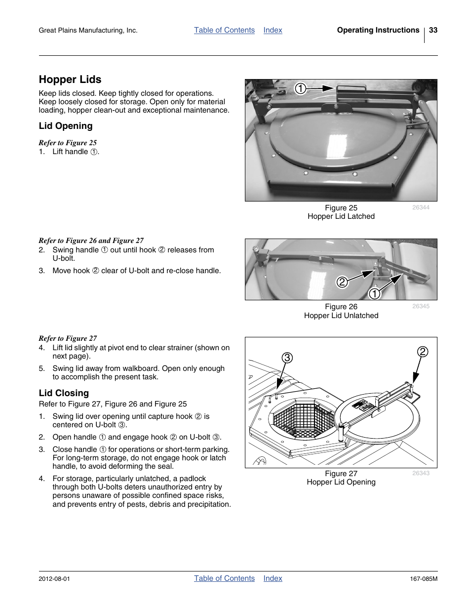 Hopper lids, Lid opening, Lid closing | Lid opening lid closing | Great Plains ADC2350BE Operator Manual User Manual | Page 37 / 108