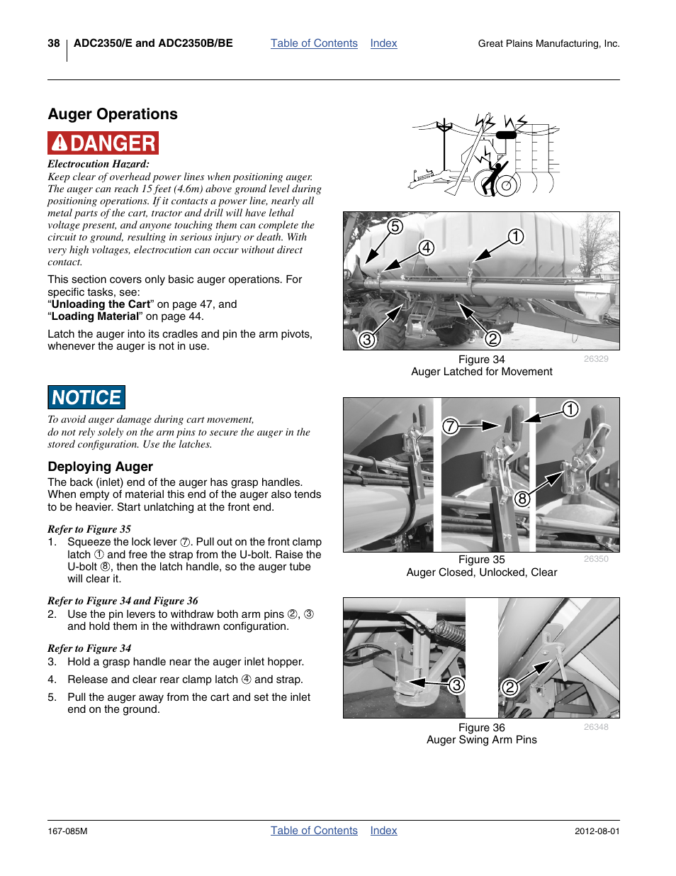 Auger operations, Deploying auger | Great Plains ADC2350BE Operator Manual User Manual | Page 42 / 108