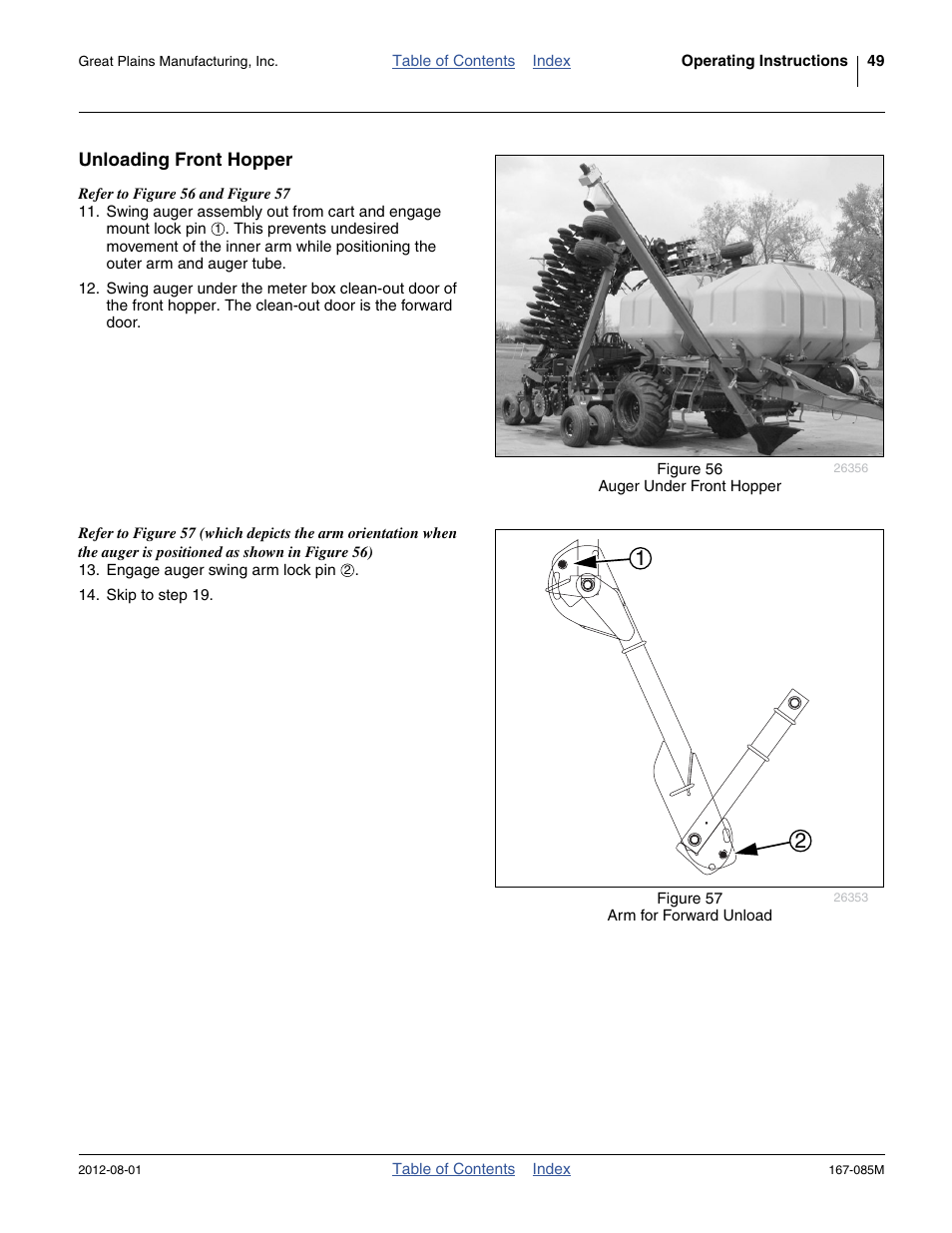 Unloading front hopper | Great Plains ADC2350BE Operator Manual User Manual | Page 53 / 108