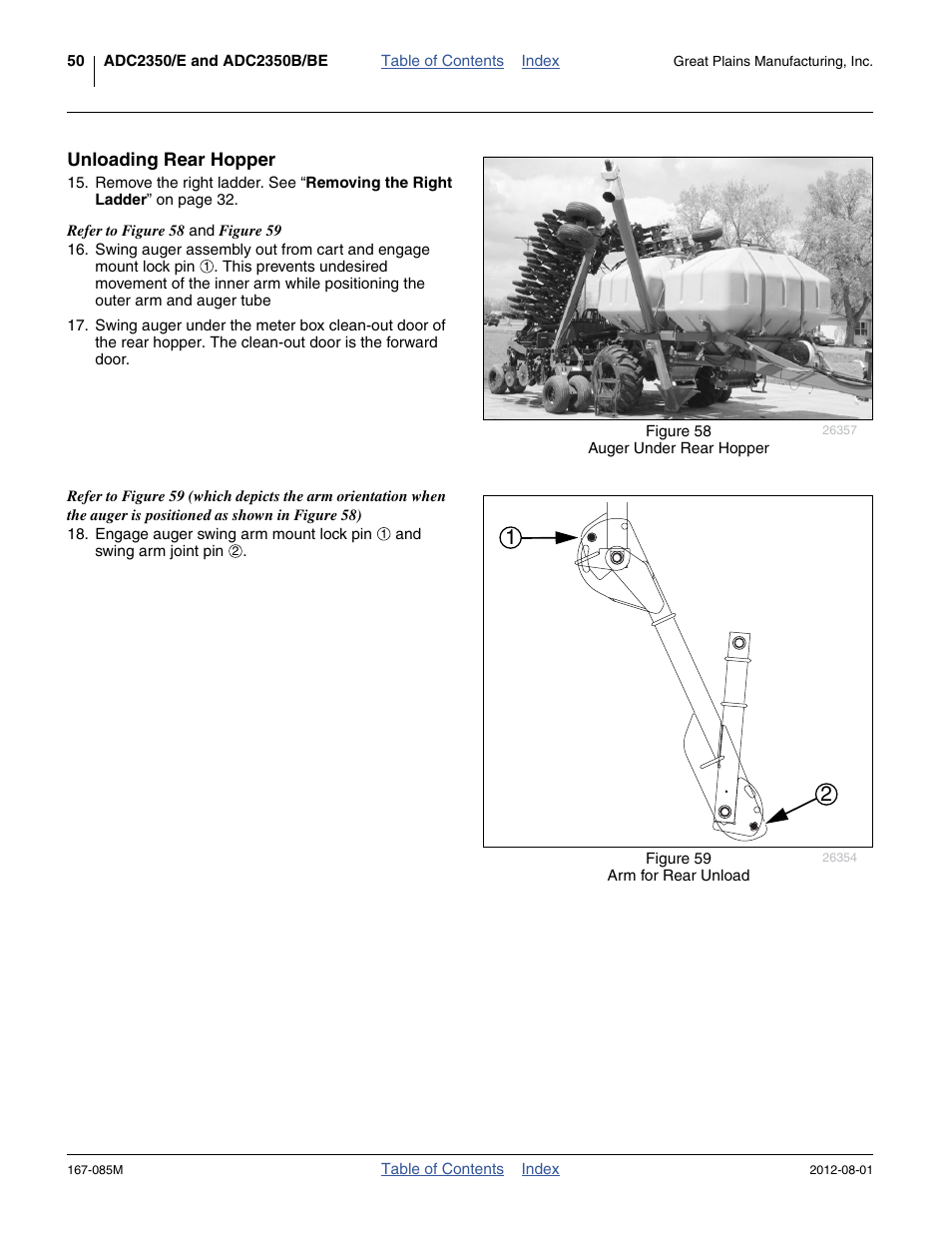Unloading rear hopper | Great Plains ADC2350BE Operator Manual User Manual | Page 54 / 108