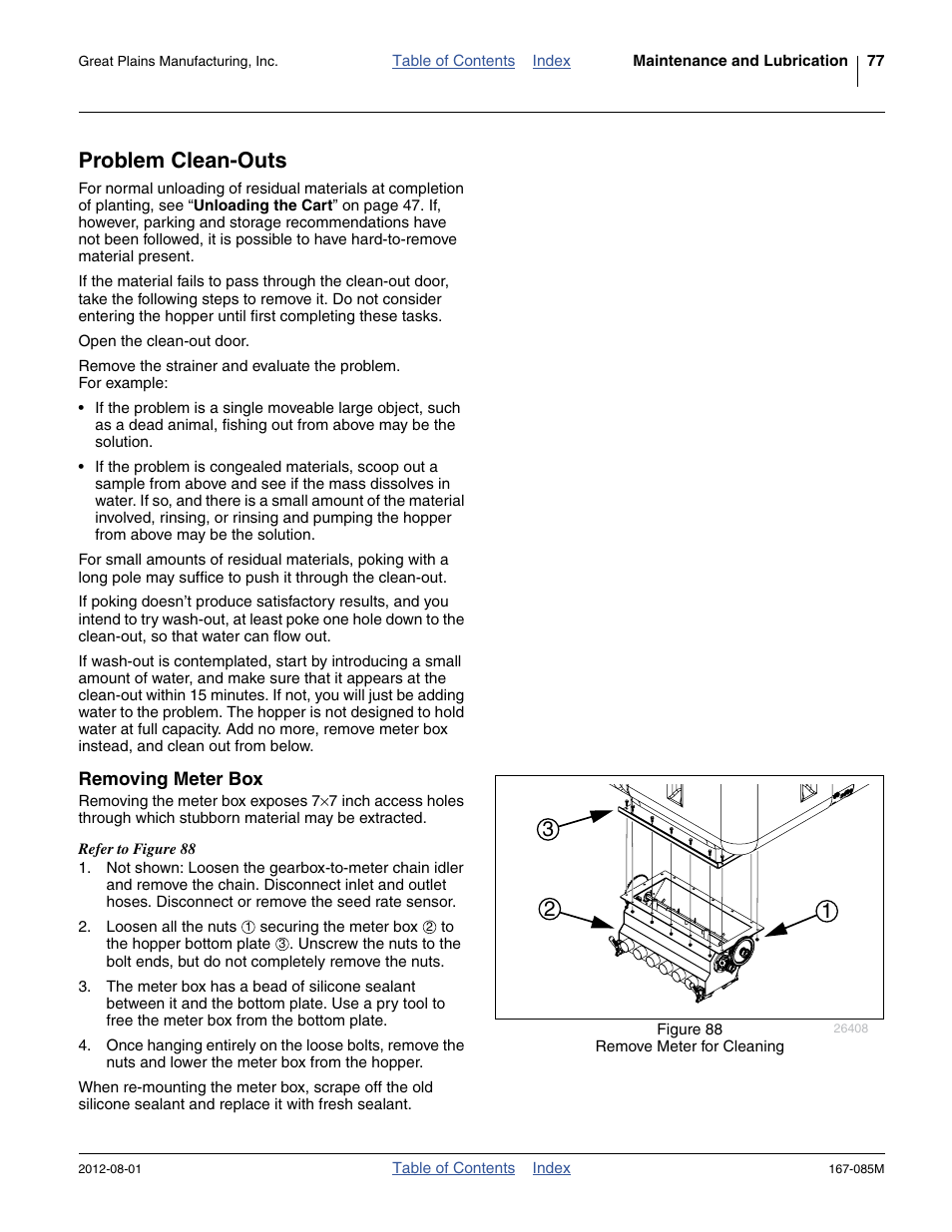 Problem clean-outs, Removing meter box | Great Plains ADC2350BE Operator Manual User Manual | Page 81 / 108