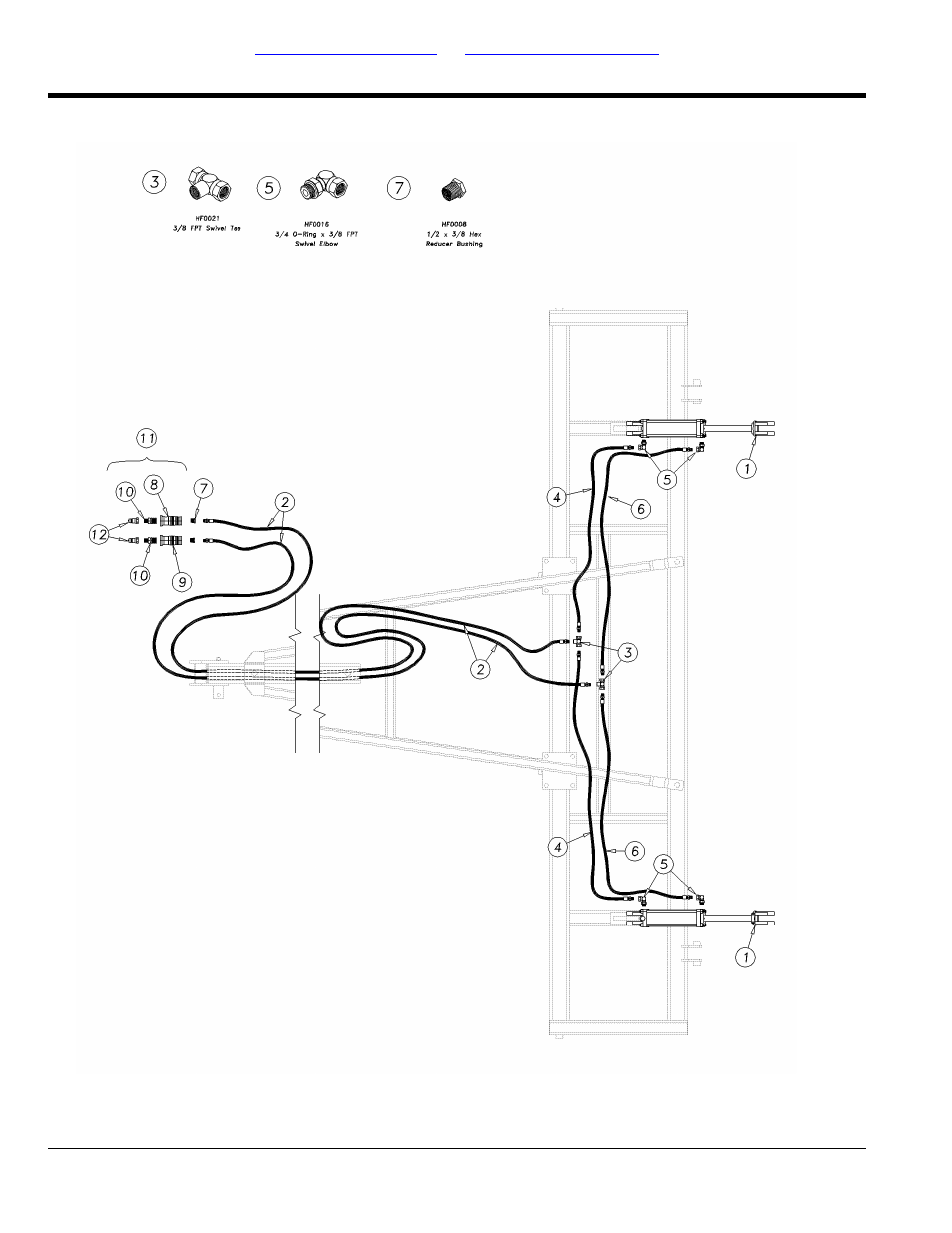 2112-2115 hydraulic layout (s/n 1085hh-) | Great Plains 2335SC Parts Manual User Manual | Page 20 / 54
