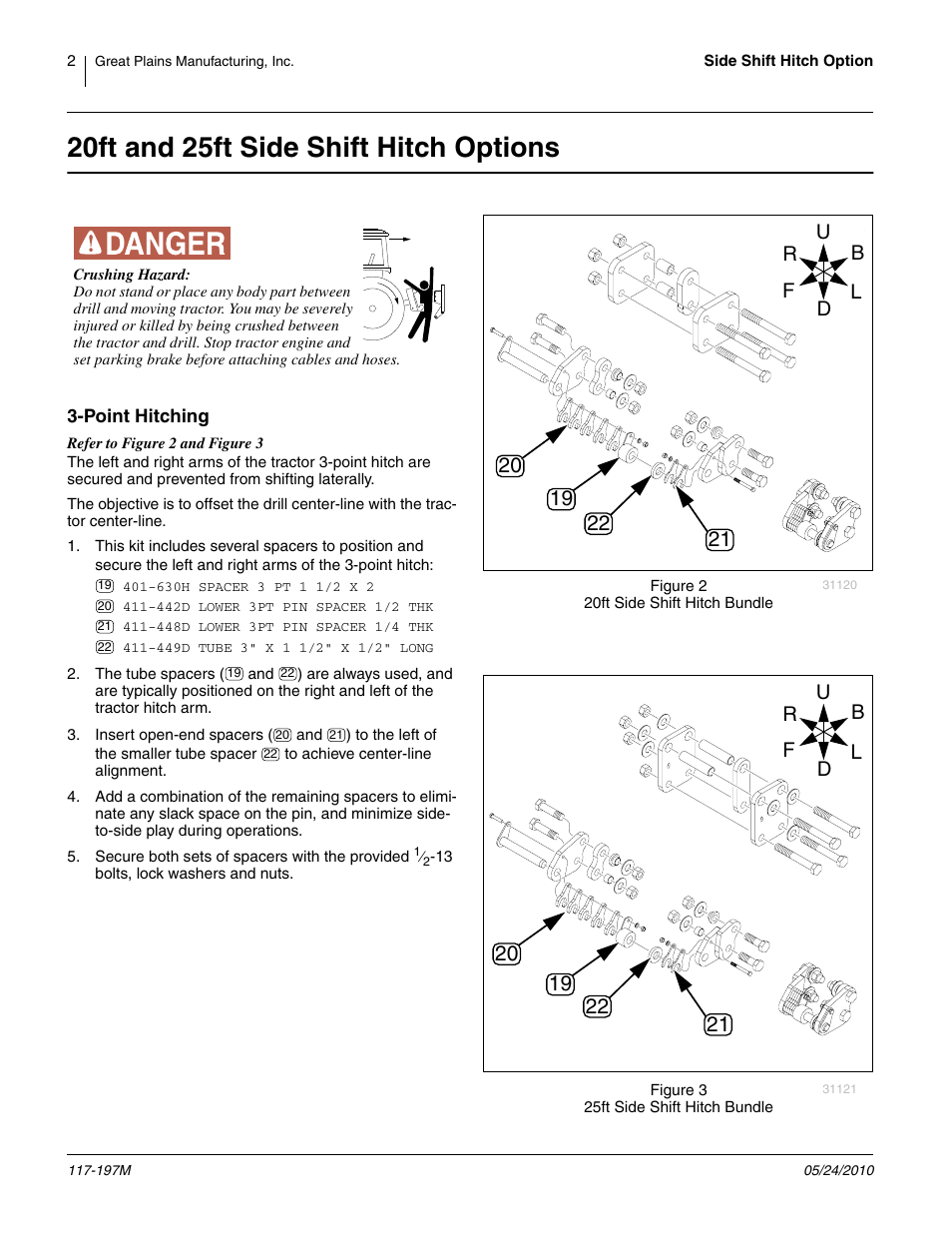 20ft and 25ft side shift hitch options | Great Plains 2510HDF Parts Manua User Manual | Page 2 / 6