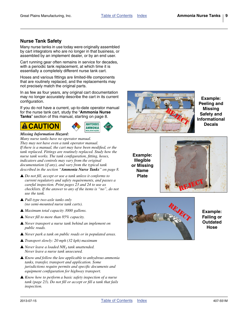 Nurse tank safety | Great Plains NH3 Safety User Manual | Page 13 / 50