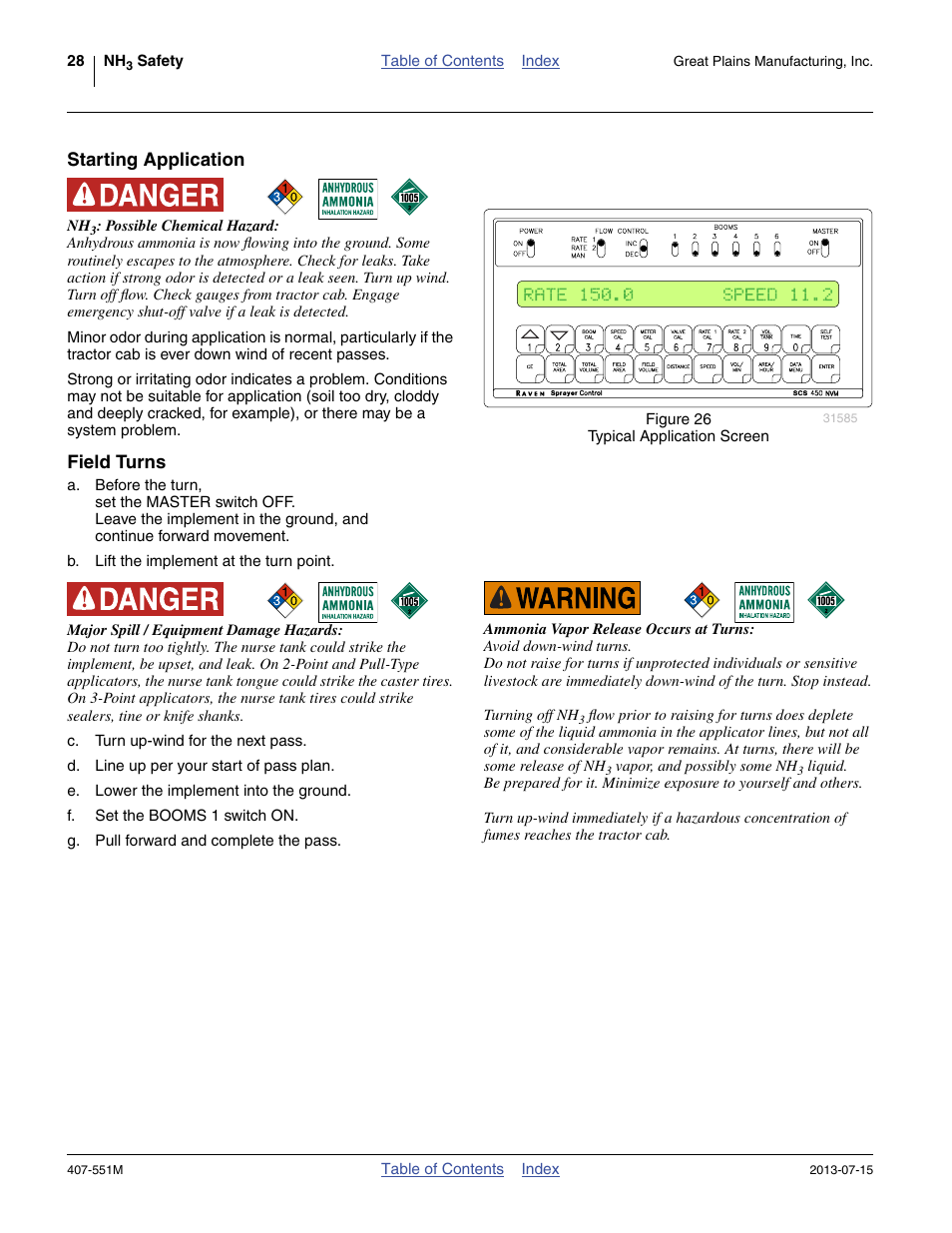 Starting application, Field turns, Starting application field turns | Great Plains NH3 Safety User Manual | Page 32 / 50
