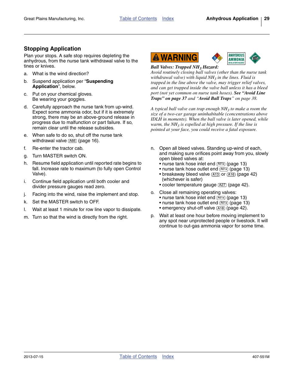 Stopping application | Great Plains NH3 Safety User Manual | Page 33 / 50