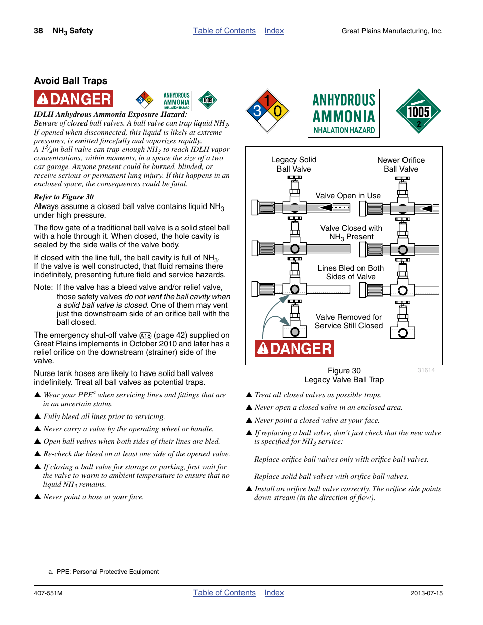 Avoid ball traps | Great Plains NH3 Safety User Manual | Page 42 / 50