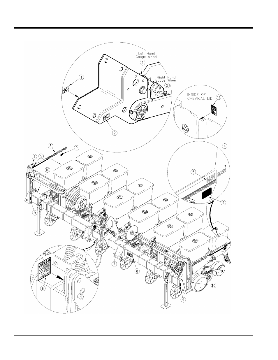 Decals, Decal placement | Great Plains 8030P Parts Manual User Manual | Page 18 / 38
