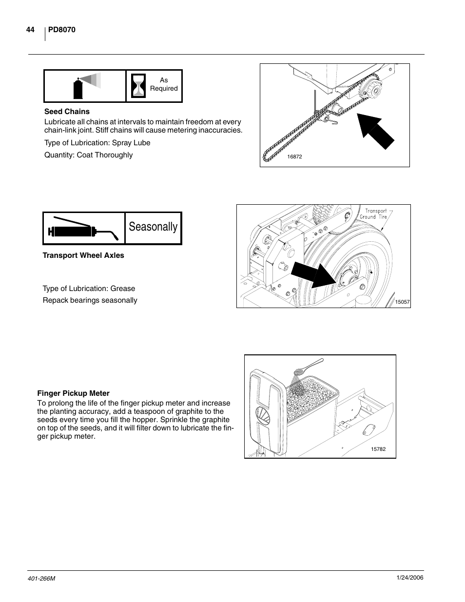 Seasonally | Great Plains PD8070 Operator Manual User Manual | Page 46 / 57