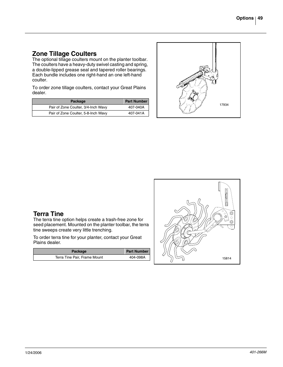 Zone tillage coulters, Terra tine | Great Plains PD8070 Operator Manual User Manual | Page 51 / 57