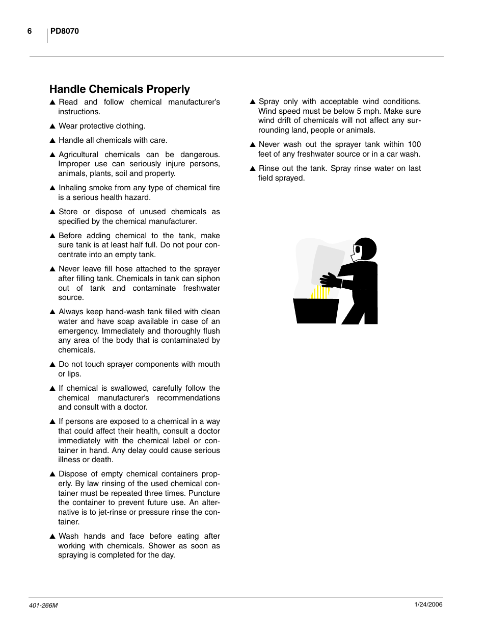 Handle chemicals properly | Great Plains PD8070 Operator Manual User Manual | Page 8 / 57
