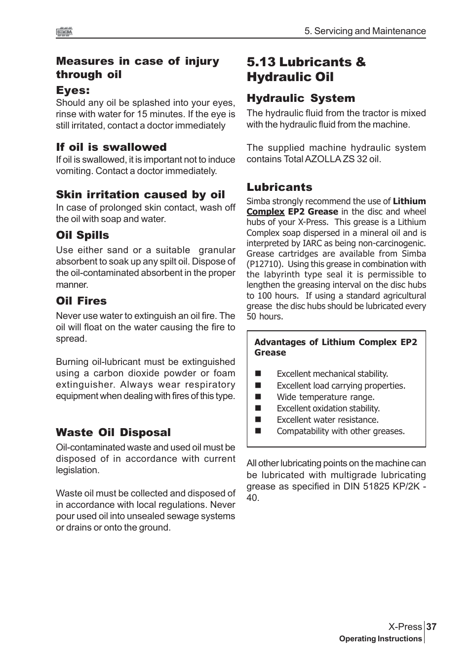 13 lubricants & hydraulic oil | Great Plains P13529 User Manual | Page 37 / 38