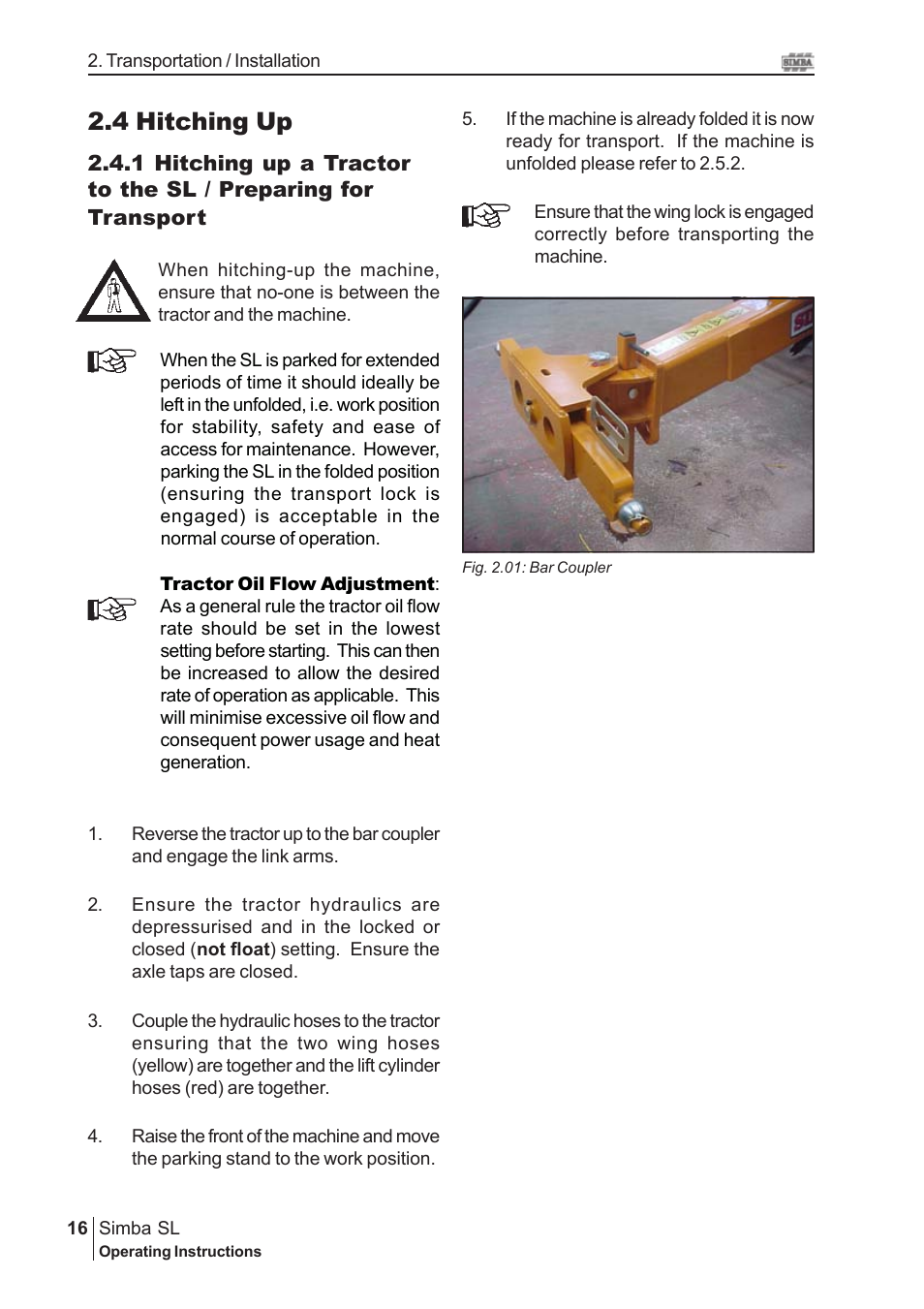 4 hitching up | Great Plains P14889 Serial No 18007975 User Manual | Page 16 / 34