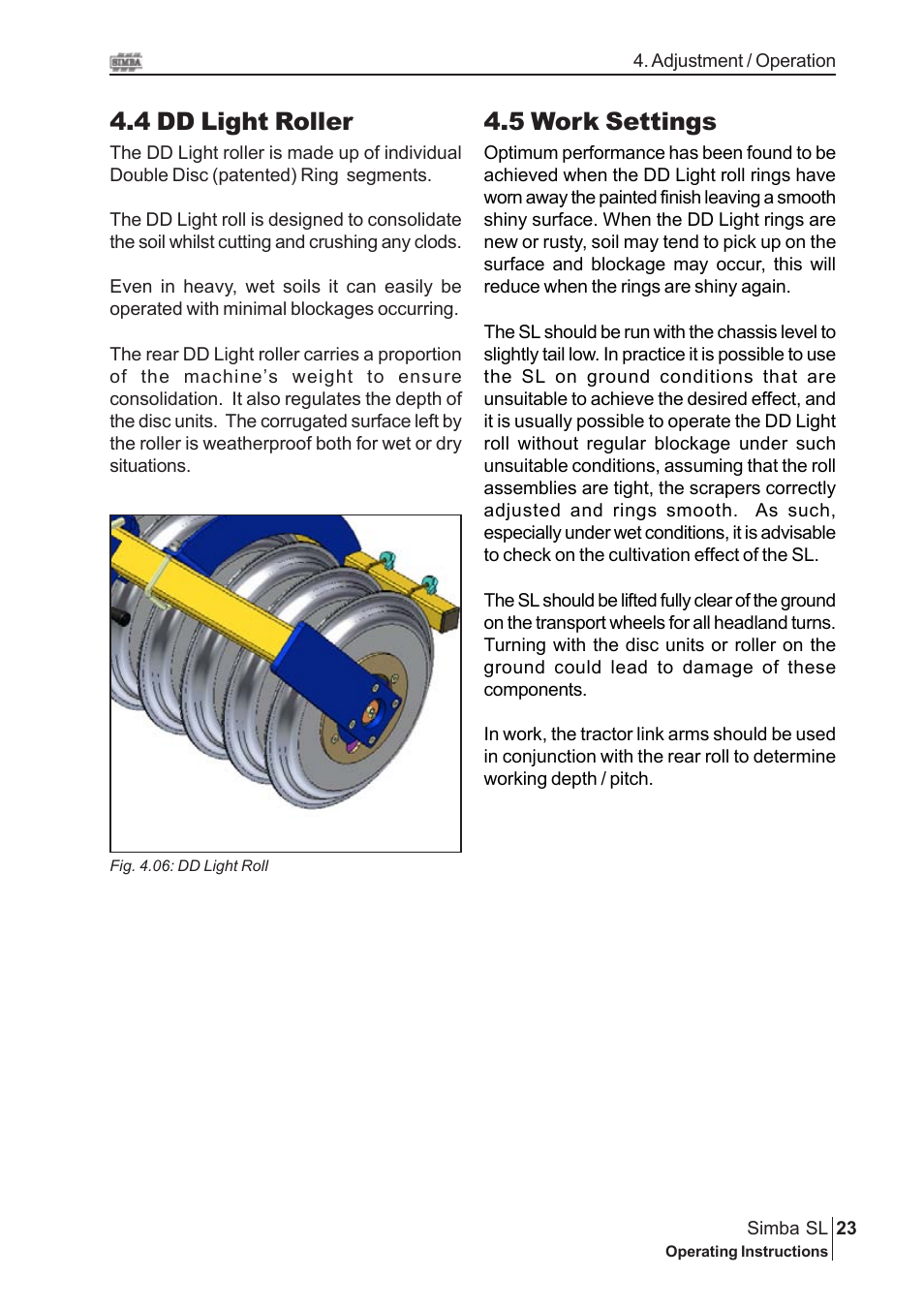 4 dd light roller, 5 work settings | Great Plains P14889 Serial No 18007975 User Manual | Page 23 / 34