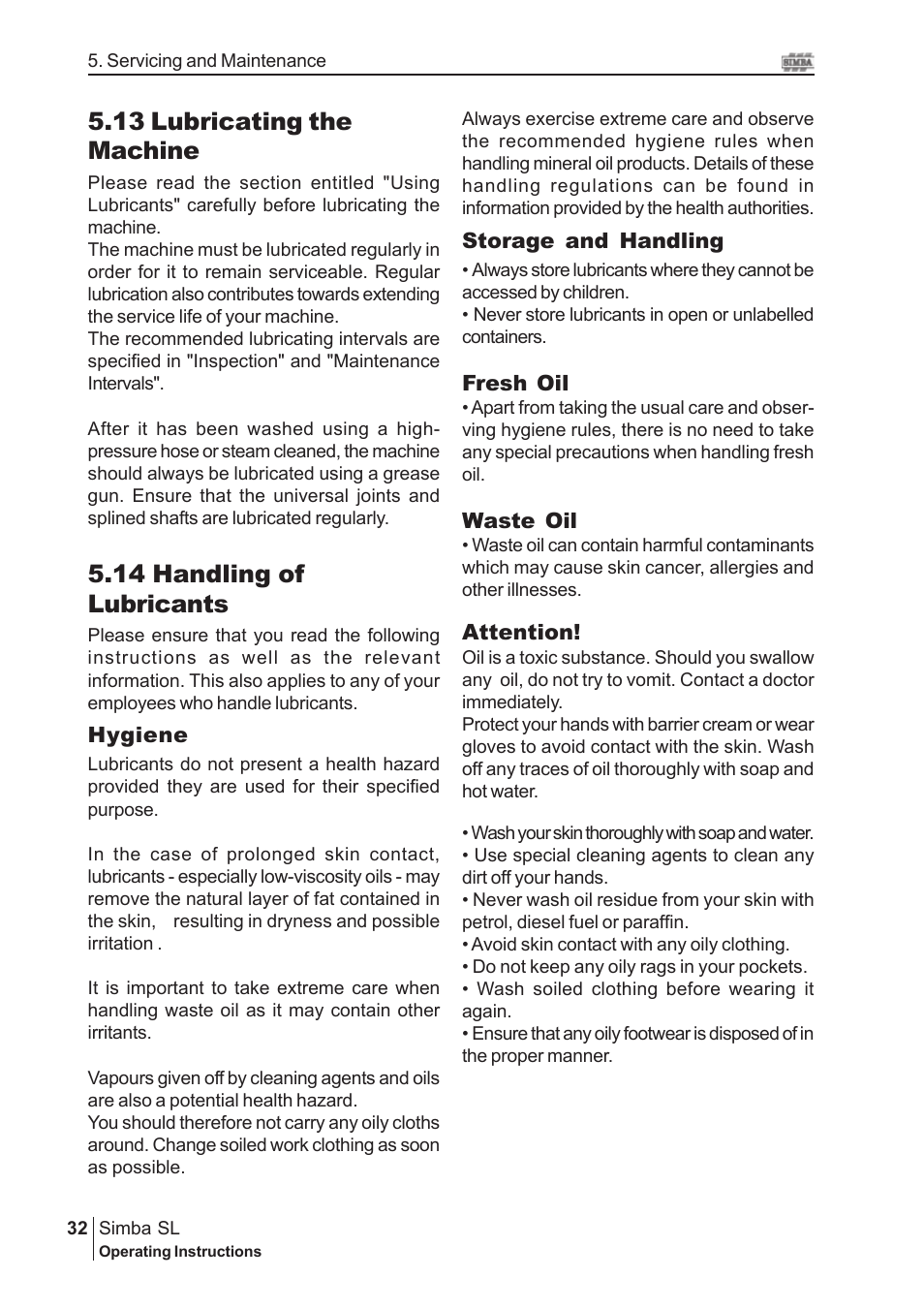 13 lubricating the machine, 14 handling of lubricants | Great Plains P14889 Serial No 18007975 User Manual | Page 32 / 34