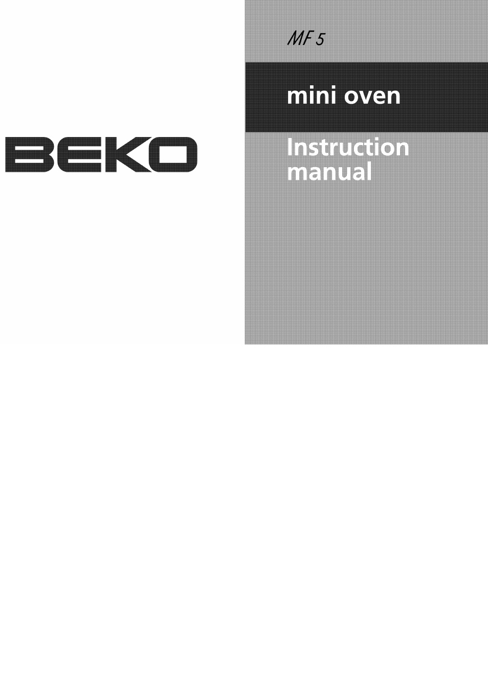 Beko MF 5 User Manual | 13 pages