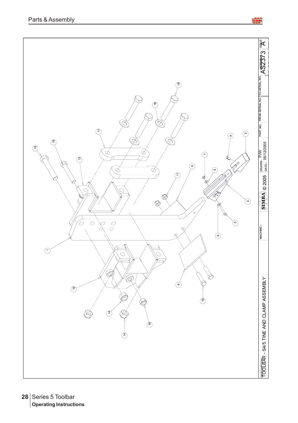 Aas2 373, Series 5 toolbar, Parts & assembly | Great Plains P14222 User Manual | Page 28 / 34