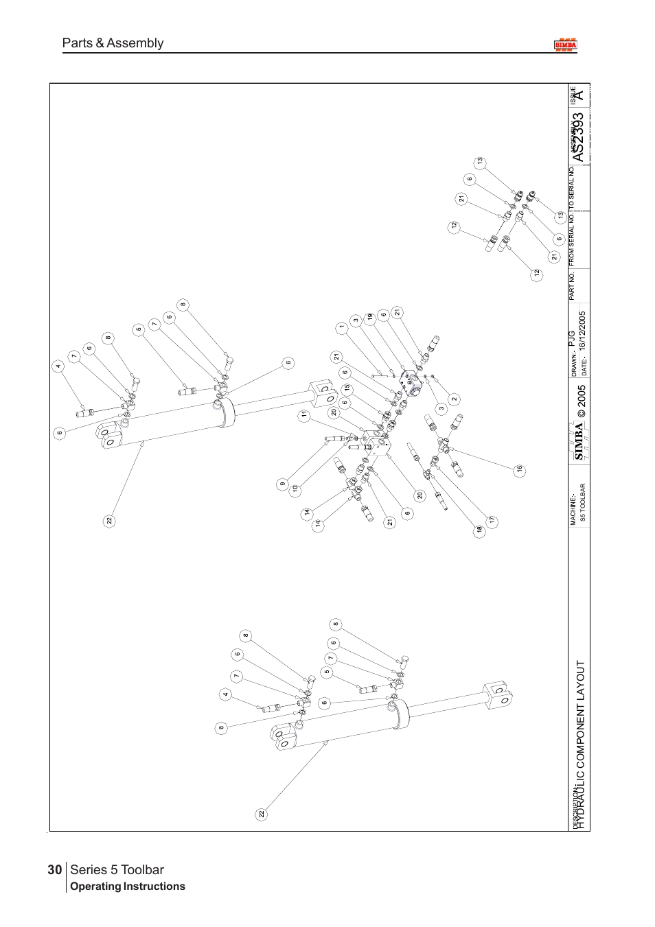 Aas2 393, Series 5 toolbar, Parts & assembly | Great Plains P14222 User Manual | Page 30 / 34