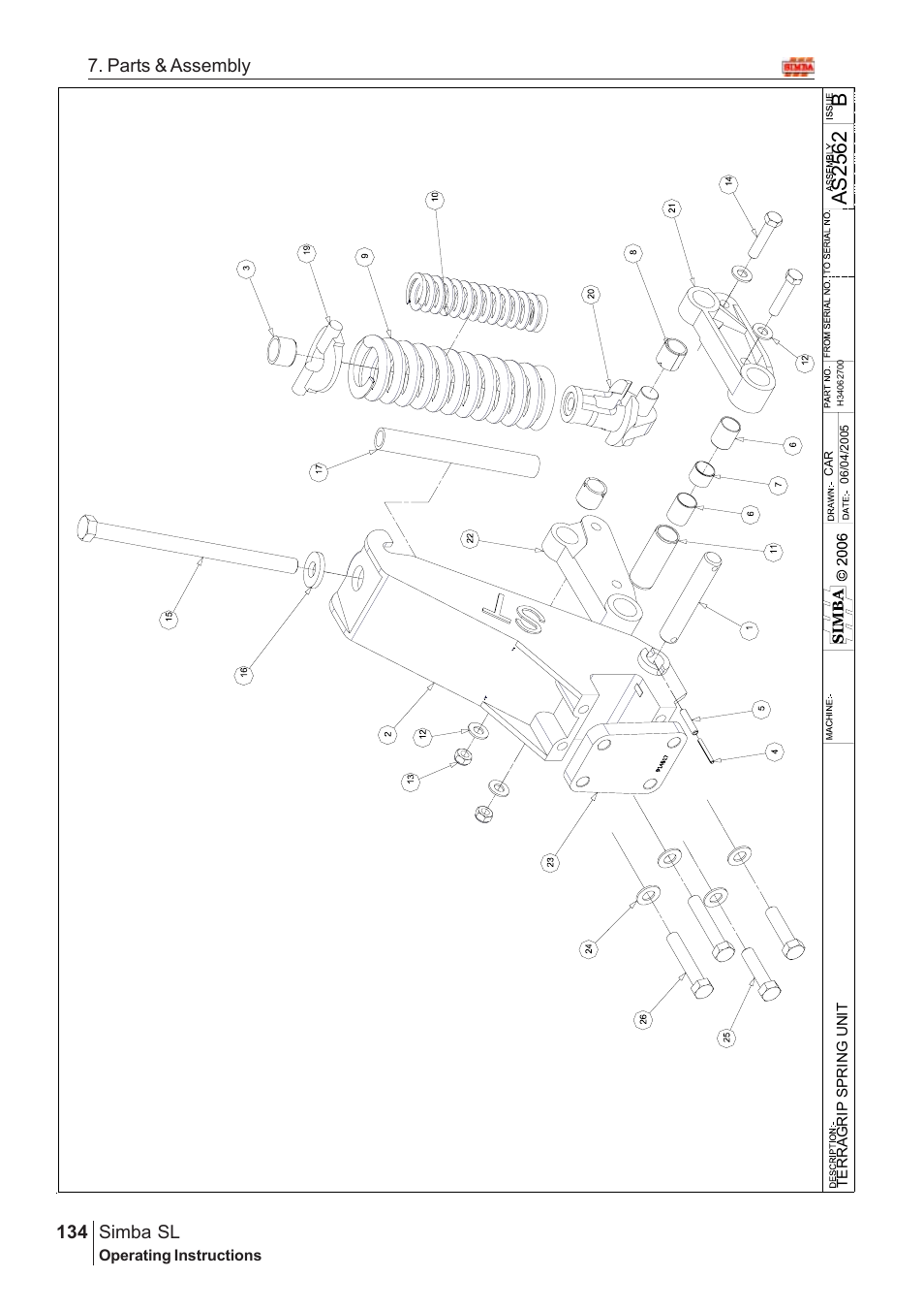 Bas2 56 2, Parts & assembly simba sl | Great Plains Simba SL 2008 Assembly Instructions User Manual | Page 100 / 156