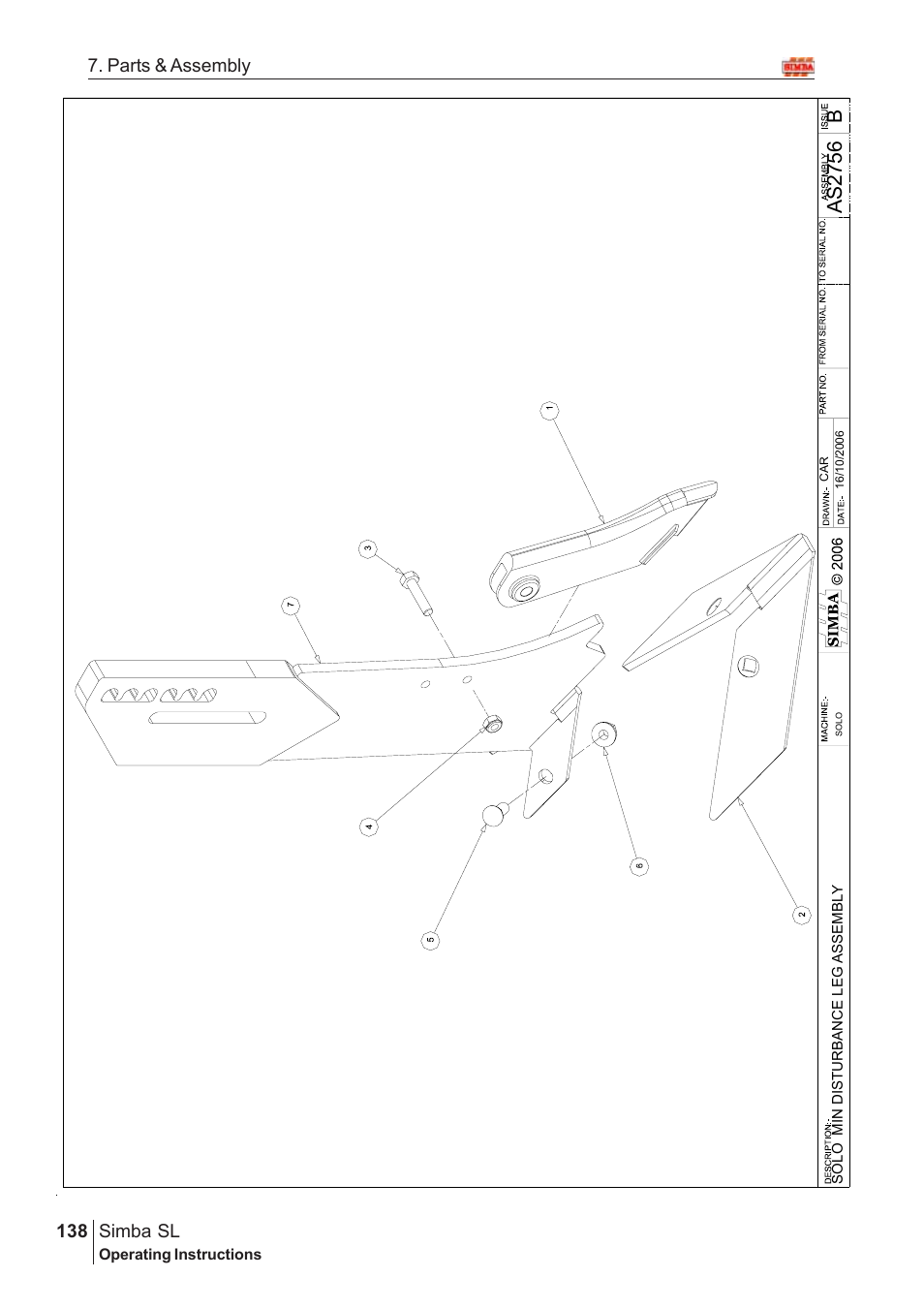 Bas 2756, Parts & assembly simba sl | Great Plains Simba SL 2008 Assembly Instructions User Manual | Page 104 / 156