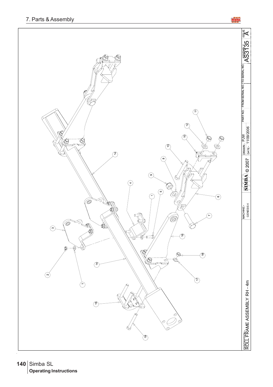 As 31 35, Parts & assembly simba sl | Great Plains Simba SL 2008 Assembly Instructions User Manual | Page 106 / 156