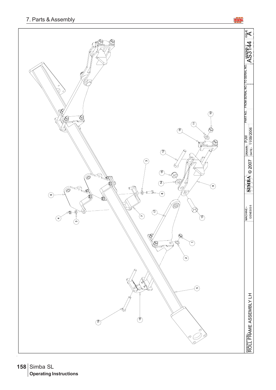 As 31 44, Parts & assembly simba sl | Great Plains Simba SL 2008 Assembly Instructions User Manual | Page 124 / 156